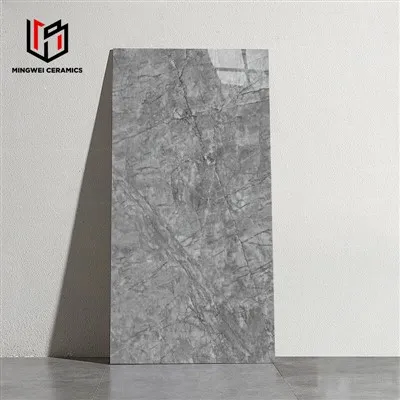 Carreaux de porcelaine d'aspect pierre naturelle à haute brillance 60x120cm